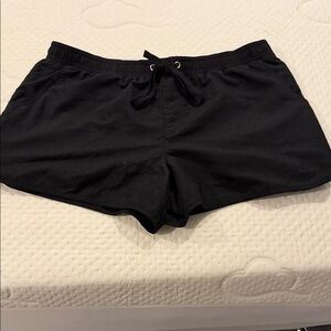 Merona Black Swim Athletic Shorts with Drawstring
